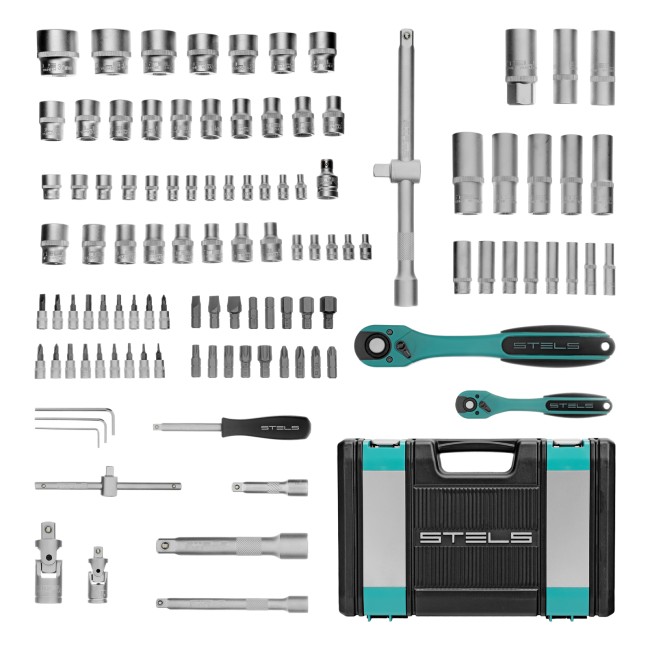 Набор инструментов 1/2", 1/4", CrV 109 предмета Stels