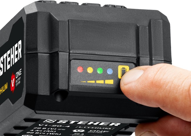 Аккумуляторная батарея V1-20-4 STEHER V1, 20 В, 4.0 Ач Аккумуляторная батарея V1-20-4 STEHER V1, 20 В, 4.0 Ач