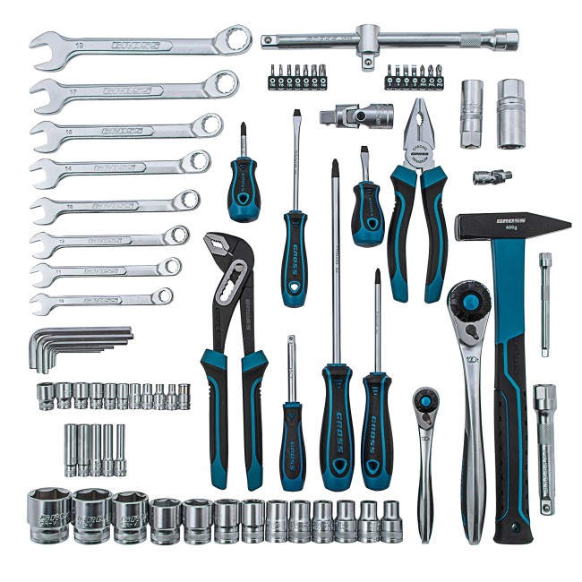 Набор инструментов 1/4", 1/2" CrV 76 предметов Gross