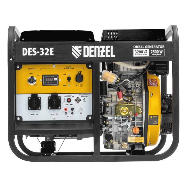 Генератор дизельный DES-32E, 3,2 кВт Denzel