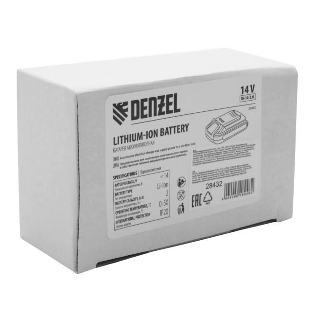Батарея аккумуляторная IB-14-2.0, 14 В, 2.0 Ач Denzel Батарея аккумуляторная IB-14-2.0, 14 В, 2.0 Ач Denzel