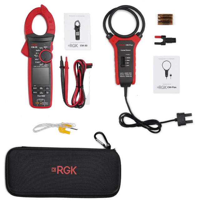 Токоизмерительные клещи RGK CM-30 + Токовый датчик RGK CM-Flex Токоизмерительные клещи RGK CM-30 + Токовый датчик RGK CM-Flex