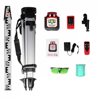 Комплект ротационного нивелира с раздвижным штативом RGK SP-100G COMBO Комплект ротационного нивелира с раздвижным штативом RGK SP-100G COMBO