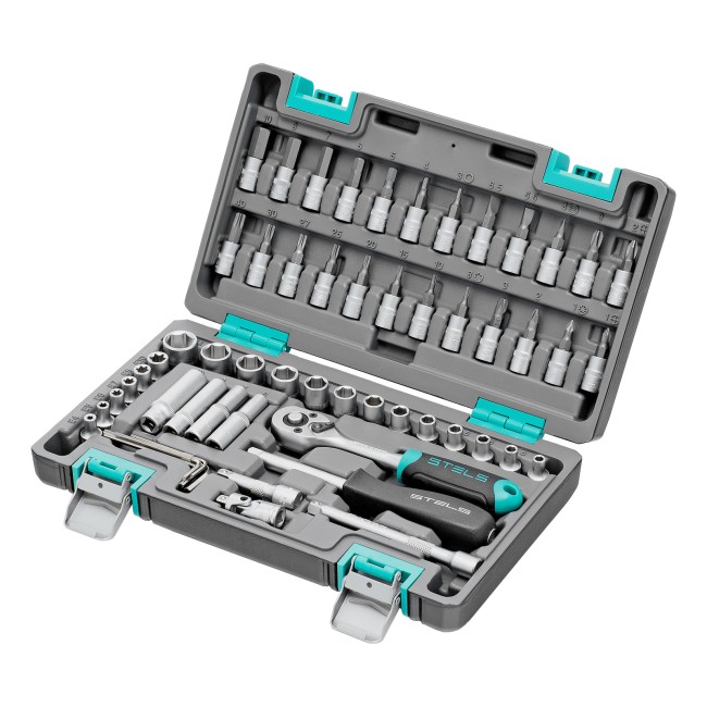 Набор инструментов, 1/4", CrV 57 предметов Stels Набор инструментов, 1/4", CrV 57 предметов Stels