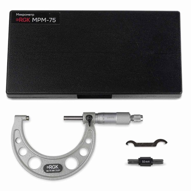 Микрометр RGK MPM-75 с калибровкой Микрометр RGK MPM-75 с калибровкой